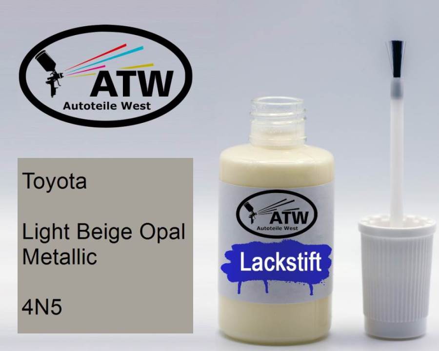 Toyota, Light Beige Opal Metallic, 4N5: 20ml Lackstift, von ATW Autoteile West.